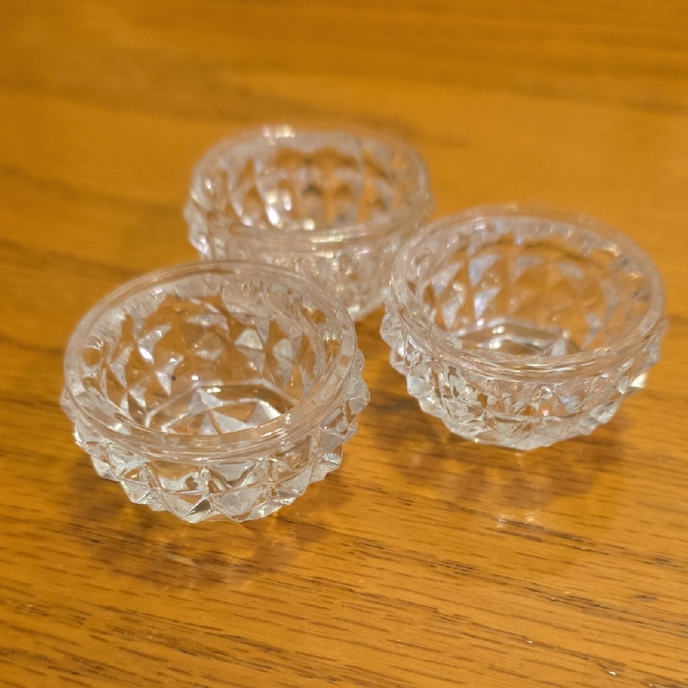 3 Vintage Salt Dip Salt Cellars
